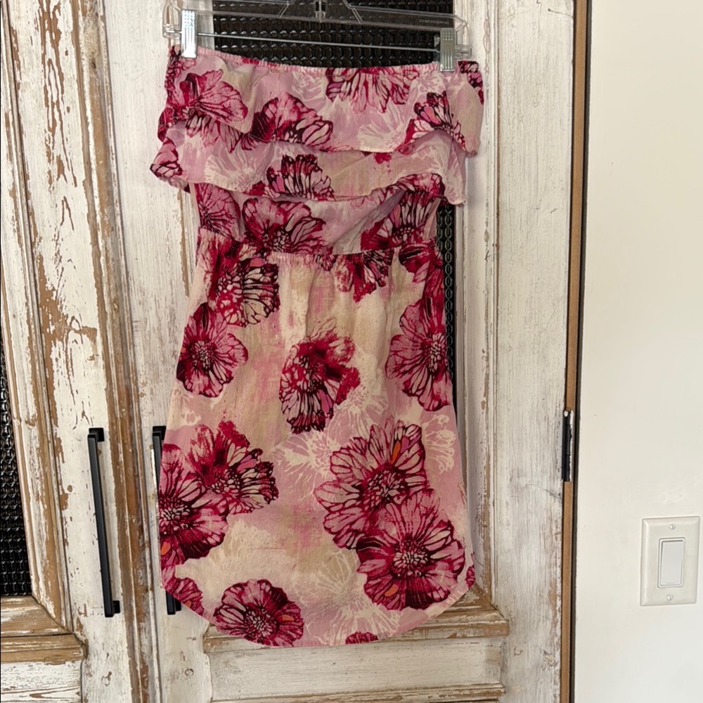 Roxy Pink Off-the-Shoulder Ruffled Sundress
